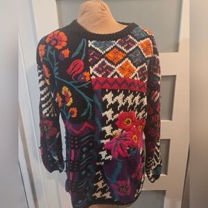 The VTG Jennifer Read Verrazano Sweater is a hand-knit Fair Isle Nordic sweater